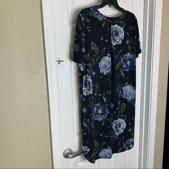 CHRISTIAN SIRIANO V-Neck Tunic DRESS Black Floral - Size XL - Picture 3 of 8